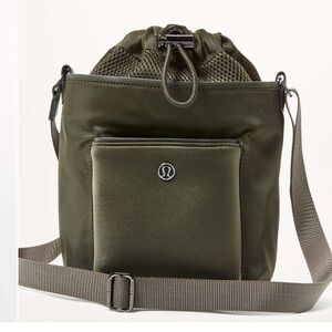 Lululemon all set mini bucket crossbody bag dark olive green